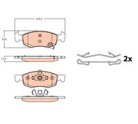 KIT PASTIGLIE FRENO ANT TRW OPEL CORSA E 1.2 51KW 14> GDB2099