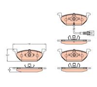 TRW GDB2108 Pastiglie Freno Set di 4 per Volkswagen Golf IV (1J1) 1997-2008 Assale Anteriore e altri veicoli