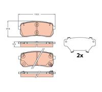 TRW Kit pastiglie freni GDB2112 posteriore per KIA SORENTO III