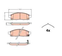 TRW Set di pastiglie freno GDB2124 anteriore per Mitsubishi L200/Triton