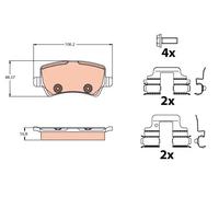 TRW Set pastiglie freno GDB2125 posteriore per Volvo V60/S60