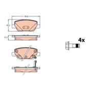 Set di pastiglie freno TRW GDB2156, indietro