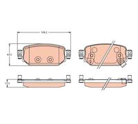 TRW Set pastiglie freno GDB2172 – Posteriore per Mazda 3