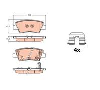 TRW Pastiglie freno GDB2173 per KIA SOUL II - posteriori