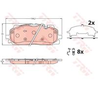 Set di pastiglie freno TRW GDB2190, anteriore