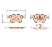 TRW GDB2193 Pastiglie Freno Set di 4 per Peugeot 3008 II SUV (MC_, MR_, MJ_, M4_) 2016 - Assale Anteriore e altri veicoli