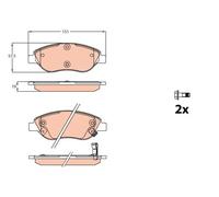 TRW Kit pastiglie freni Anteriore con segnalatore acustico usura GDB2228