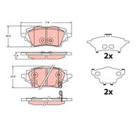 TRW GDB2344 Kit pastiglie freni