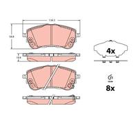 TRW Kit pastiglie freno GDB2345 – Freno a disco per Toyota