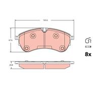 TRW Kit pastiglie freno, Freno a disco GDB2362