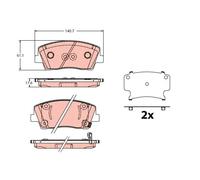 TRW Kit pastiglie freno a disco GDB2375 per KIA Genesis, Stinger