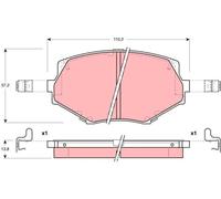 Set di pastiglie freno TRW GDB3103, anteriore