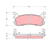 KIT PASTIGLIE FRENO POST TRW MAZDA MIATA II 1.6 16V 81KW 98>05 GDB3129