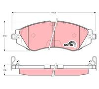 Set di pastiglie freno TRW GDB3171, anteriore