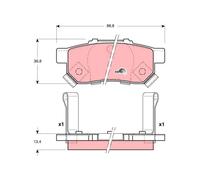 Set di pastiglie freno TRW GDB3174, indietro