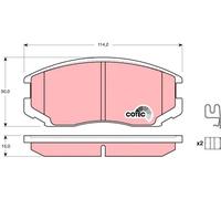 Set di pastiglie freno TRW GDB3214, anteriore