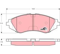 TRW Kit pastiglie freni GDB3265 – asse anteriore, freno a disco per Chevrolet e Daewoo