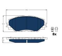 Pastiglie freno GDB3425BTE TRW per TOYOTA YARIS PRIUS PLUS