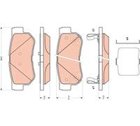 Pastiglie freno GDB3432 TRW per HYUNDAI GETZ