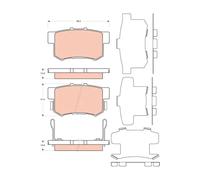 TRW Kit pastiglie freni GDB3447 posteriore per Honda e Suzuki