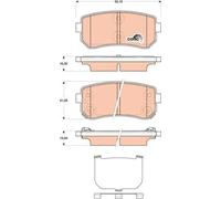 TRW GDB3474 Pastiglie Freno Set di 4 per Hyundai Tucson (LM, EL, ELH) 2009-2016 Assale Posteriore e altri veicoli