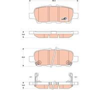TRW GDB3508 Pastiglie Freno Set di 4 para Nissan Juke (F15) 2010-2019 Assale Posteriore e Altri Veicoli