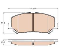TRW GDB3562 Pastiglie Freno Set di 4 para Mazda CX-5 SUV (KE, GH) 2011-2017 Assale anteriore e Altri Veicoli