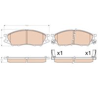 TRW Kit pastiglie freni GDB3563 Anteriore per NISSAN