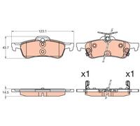 Set di pastiglie freno TRW GDB3588, posteriore