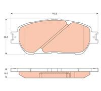 Set di pastiglie freno TRW GDB3610, anteriore