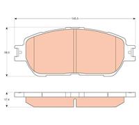 Set di pastiglie freno TRW GDB3612, anteriore