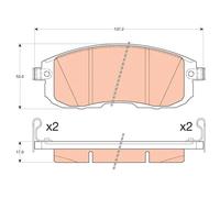 TRW GDB3616 Pastiglie Freno Set di 4 para Nissan Juke (F15) 2010-2019 Assale Anteriore e Altri Veicoli