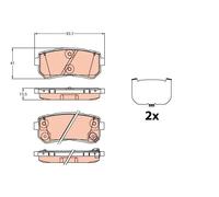 TRW pastiglie freno GDB3636 93,1x37,7 spessore 15,5 mm con avvisatore acustico