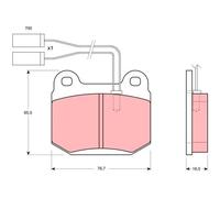 Set di pastiglie freno TRW GDB364, anteriore