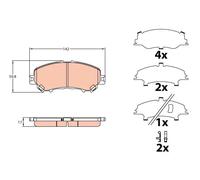 TRW GDB3648 Pastiglie Freno Set di 4 per Nissan Qashqai II Wagon (J11, J11_) 2013 - Assale Anteriore e altri veicoli