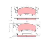 Set di pastiglie freno TRW GDB742, anteriore, posteriore
