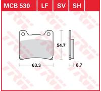 Pastiglie freno in metallo sinterizzato Sv Trw Yamaha Mcb530