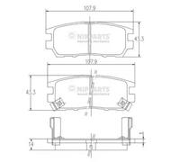 Pastiglie freno J3615005 NIPPARTS per MITSUBISHI PAJERO II L400 Autobus PAJERO I
