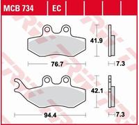 PASTIGLIE FRENO KH194 ORGANICHE APRILIA SX 50 14-, YAMAHA DT 50 04-08, TZR 50 03