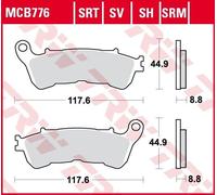 PASTIGLIE FRENO KH388 ORGANICHE HONDA CBF 500 04-08, CBF 600 04-15, NT 700 V 06-