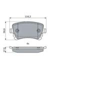 Set di pastiglie freno BOSCH 0 986 424 056, posteriore