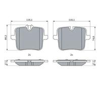 Set di pastiglie freno BOSCH 0 986 424 923, posteriore
