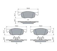Bosch Kit pastiglie freno Anteriore 0 986 460 018 – Low-Metallic con segnalatore usura integrato