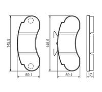 Pastiglie freno Low-Metallic 0 986 460 947 BOSCH per MERCEDES-BENZ MB Autobus