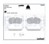 LP3835 Kit pastiglie pattini freno Delphi Anteriore per JAGUAR E-PACE LAND ROVE