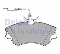 Delphi Set di pastiglie freno LP1614 anteriore Low-Metallic con contatto usura e accessori