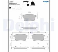 Set di pastiglie freno DELPHI LP3880, posteriore