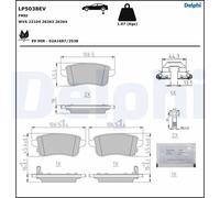 Delphi Set di pastiglie freno LP5038EV Low-Metallic posteriore per Renault ZOE