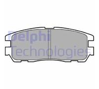 Delphi Pastiglie freno LP965 – Set posteriore Low-Metallic con segnalatore acustico di usura