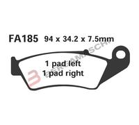 PASTIGLIE FRENO MOTO PER HONDA CRF 450 03> ANT. EBC FA185R MESCOLA SINTERIZZATA